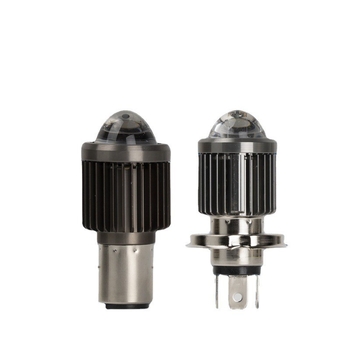 LED фар за мотоциклет с леща, 12V, алуминиева сплав, LED източник на светлина, съвместим с P15/BA20/H4