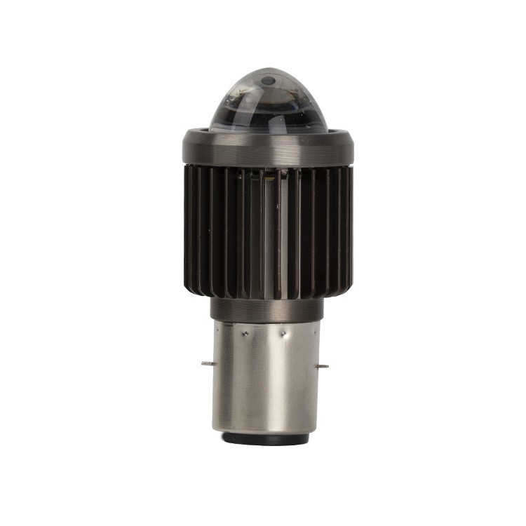LED фар за мотоциклет с леща, 12V, алуминиева сплав, LED източник на светлина, съвместим с P15/BA20/H4