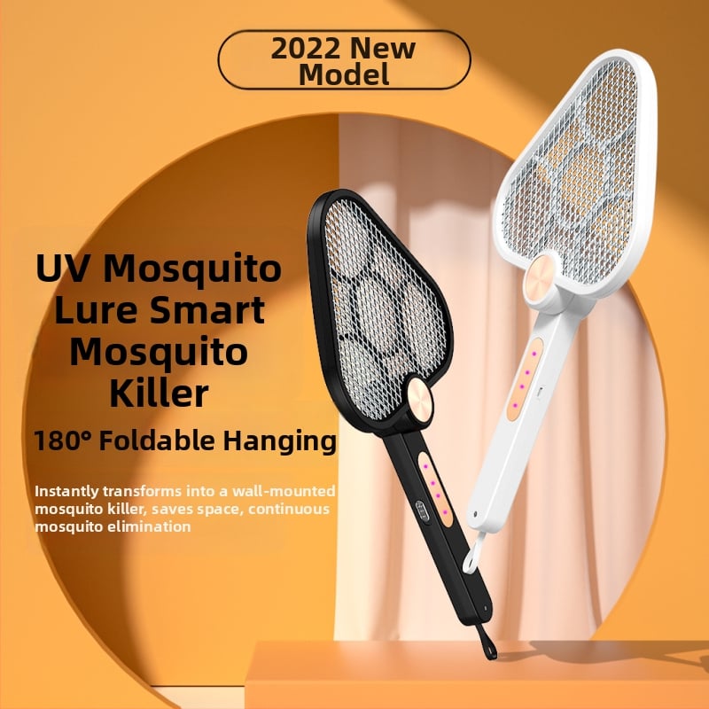 USB napajani električni štap za komarce s velikom mrežom od aluminija, domet 10㎡, rotacija 0–180°, LED zamka + električni šok, ugrađena baterija