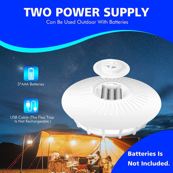 Lovač komaraca i buha s LED svjetlom, ljepiljasti kapak, vanjski prijenosni, pokrivenost 61 m²+, rotacija 0–180°, višestruko podešavanje