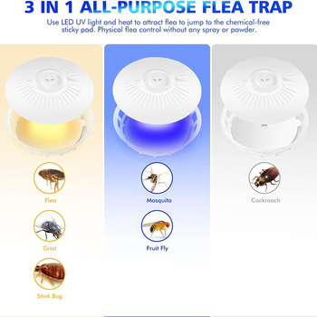 Lovač komaraca i buha s LED svjetlom, ljepiljasti kapak, vanjski prijenosni, pokrivenost 61 m²+, rotacija 0–180°, višestruko podešavanje