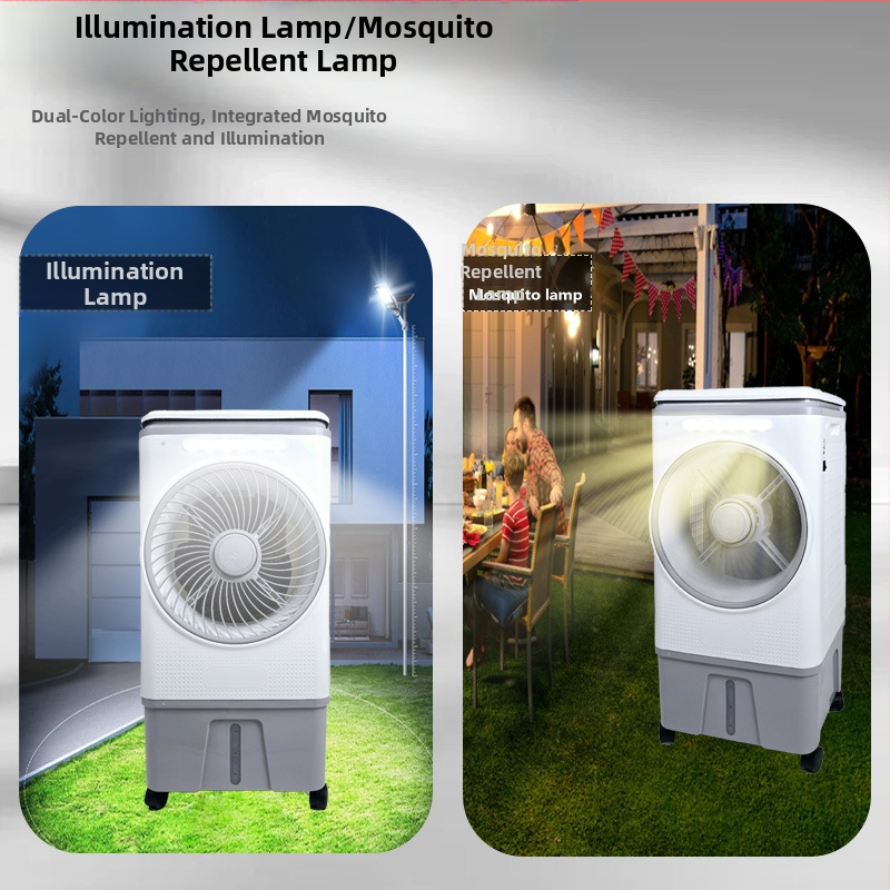 Li-ion baterija 1500mAh, saulės energijos AC/DC oro aušintuvas su LED lempute dėl uodų, tylus darbas, nuotolinio valdymo, vidaus ir lauko naudojimui, modelis 9030-R