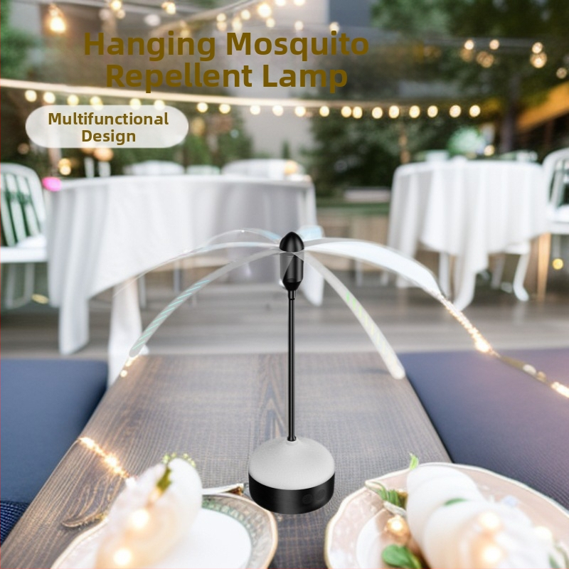 Kenkėjų atbaidantis ventiliatorius su sulankstomu ir pakabinamu dizainu – tinka vidaus ir lauko naudojimui, dengiamas plotas 5–10 m², Li‑ion baterija 1200–1500 mAh, veikimo laikas 8–12 val., modelis 1333b