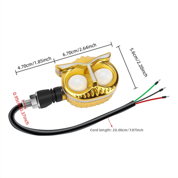 Pelėdos formos 12V motociklo LED posūkio žibintas ir dienos šviesos su tekančio vandens efektu, modelis motor272, tinkamas motociklais ir elektrinėms transporto priemonėms
