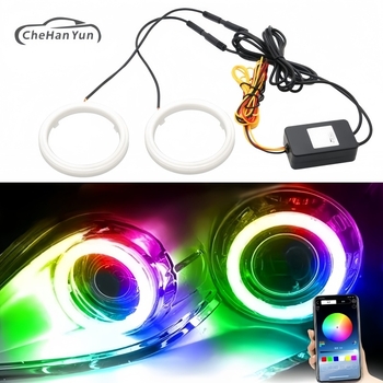 Automobilio LED Simfonijos Angel Eyes Apskritimas - 10W, 12V, Įmontuotas Montavimas, Universali suderinamumas