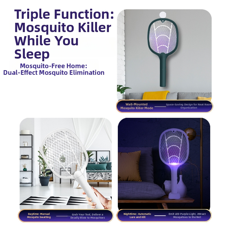 USB punjiva kućna električna sprava za komarce s postoljem – dvostruka funkcija lampe za uništavanje komaraca s LED, ugrađena baterija 1001–1600 mAh, punjenje 1–3 sata, pokrivenost do 10 m²