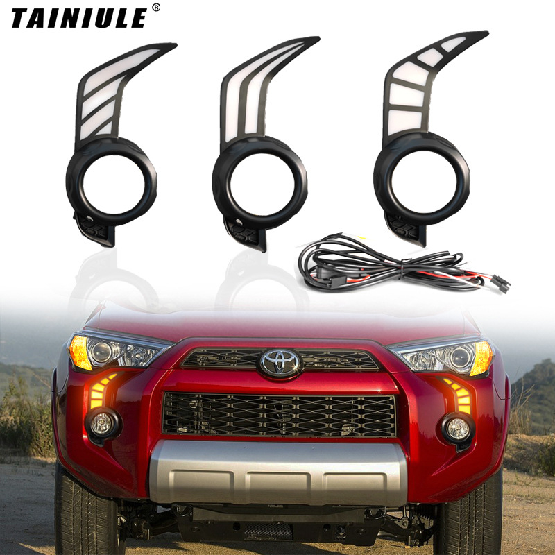 LED dnevna svjetla za Toyota 4Runner 2013-2021 Super Dominator s prednjim svjetlima za maglu i pokazivačem smjera, ABS+PC, 12V, 5-10W, 60 000h, 50 000 lm