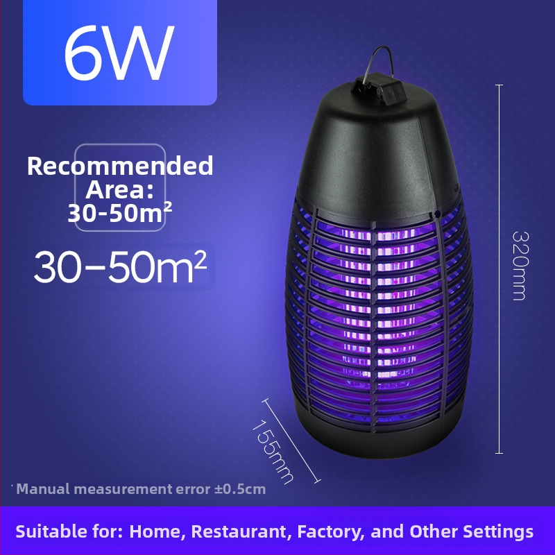 Išorinė vandeniui atspari LED elektrinė musų naikinimo lemputė – nešiojamas Bullet modelis, 6W, 220V, LED vamzdelis