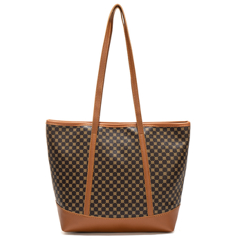 Geantă Tote în stil coreean 2023, capacitate mare, brodată și imprimată, geantă de umăr pentru mamă (material PU, formă verticală pătrată, închidere cu fermoar, buzunar interior cu fermoar, buzunar pentru telefon, curele duble)