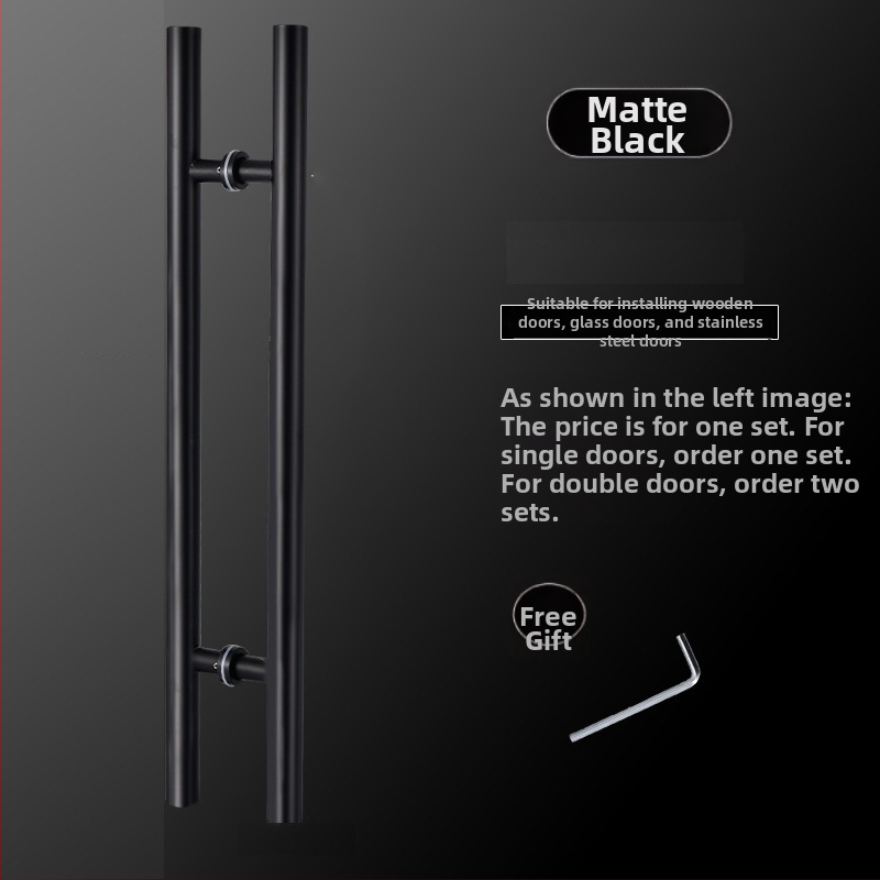 Slīdošo durvju rokturis no nerūsējošā tērauda, piemērots stikla un koka durvīm ar rāmi, modelis 002, mūsdienīgs minimālisms