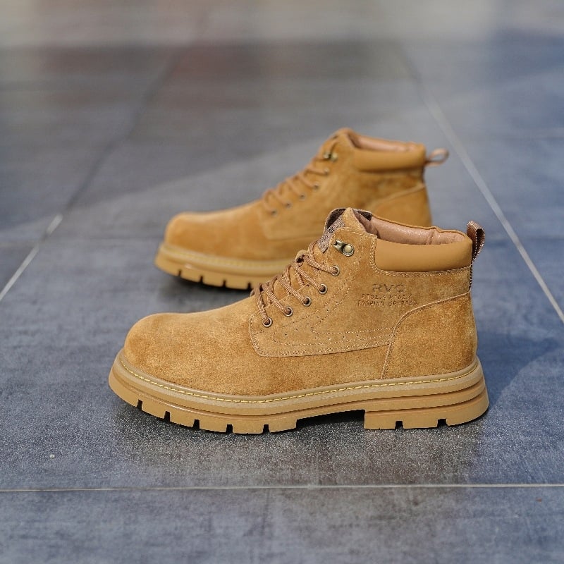 Ботуши Мартин – британски стил, естествена кожа, каучукова подметка, кръгъл нос, с предно връзване