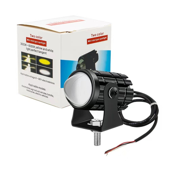 LED прожектор за мотоциклет с двуцветен лъч - вход 12-80V, 8000 lm, 10 W, IP65, алуминиева сплав