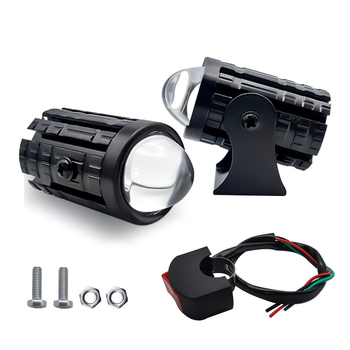 LED прожектор за мотоциклет с двуцветен лъч - вход 12-80V, 8000 lm, 10 W, IP65, алуминиева сплав