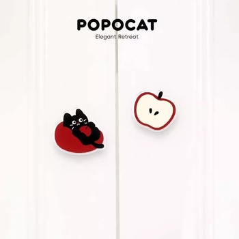Mâner pentru sertar și ușă de dulap cu cap de pisică, design animat pentru garderoba copiilor, finisaj lucios, brand Unique, stil chinezesc