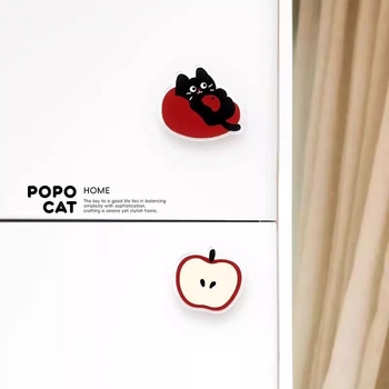 Mâner pentru sertar și ușă de dulap cu cap de pisică, design animat pentru garderoba copiilor, finisaj lucios, brand Unique, stil chinezesc