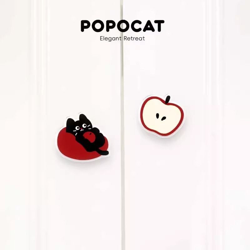 Mâner pentru sertar și ușă de dulap cu cap de pisică, design animat pentru garderoba copiilor, finisaj lucios, brand Unique, stil chinezesc