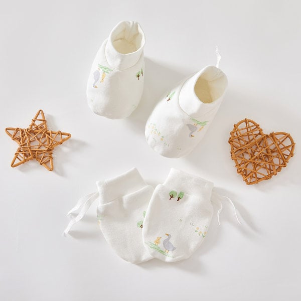 Νεογέννητα Αντι-Γρατσουνιές Γάντια και Κάλυμμα Ποδιών, 100% Βαμβάκι, Τύπος Α, χωρίς οστά, για 0–12 μηνών