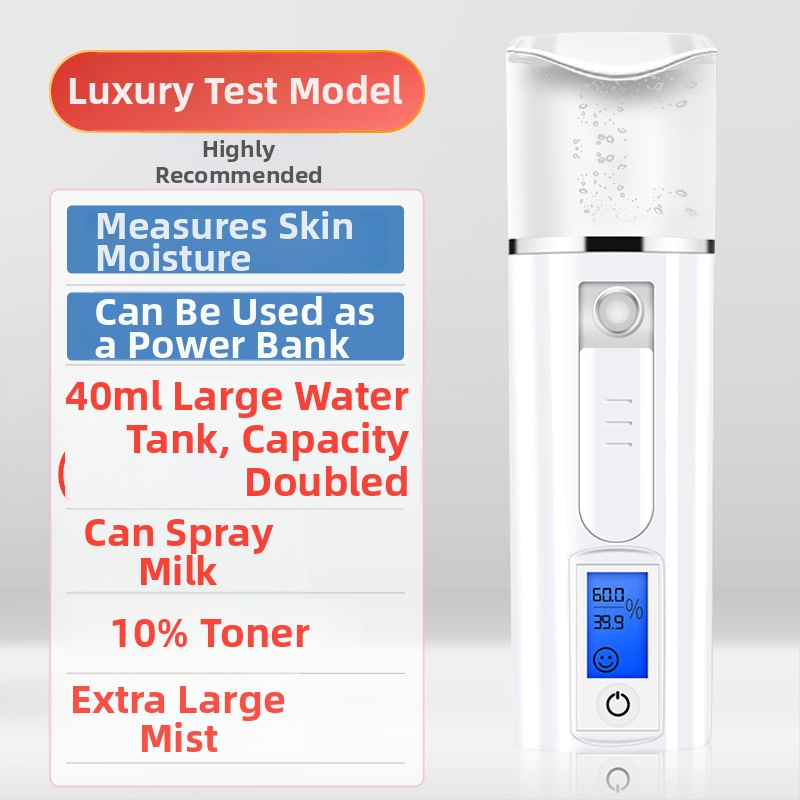 Nano hmlový zvlhčovač tváre, ručný a prenosný, dobíjateľný, studený postrek, hmlyu ≤10 s, prevádzková doba 1–3 h, model KMY