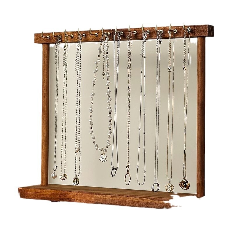 Držač za ogrlice, masivno drvo, modularni, jednoetažni, umjetnički stil