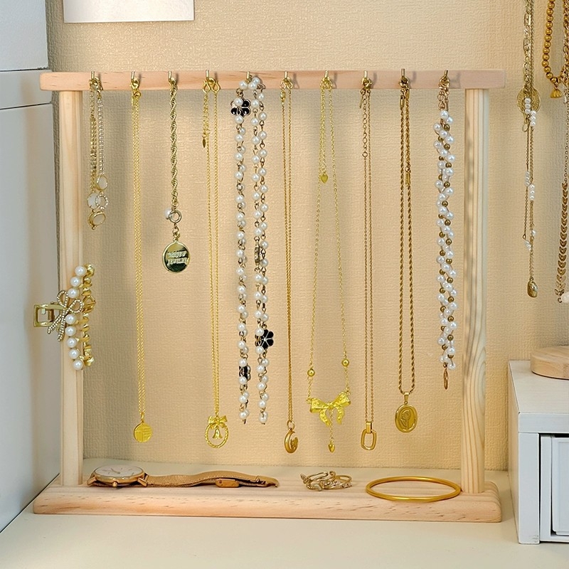 Držač za ogrlice, masivno drvo, modularni, jednoetažni, umjetnički stil