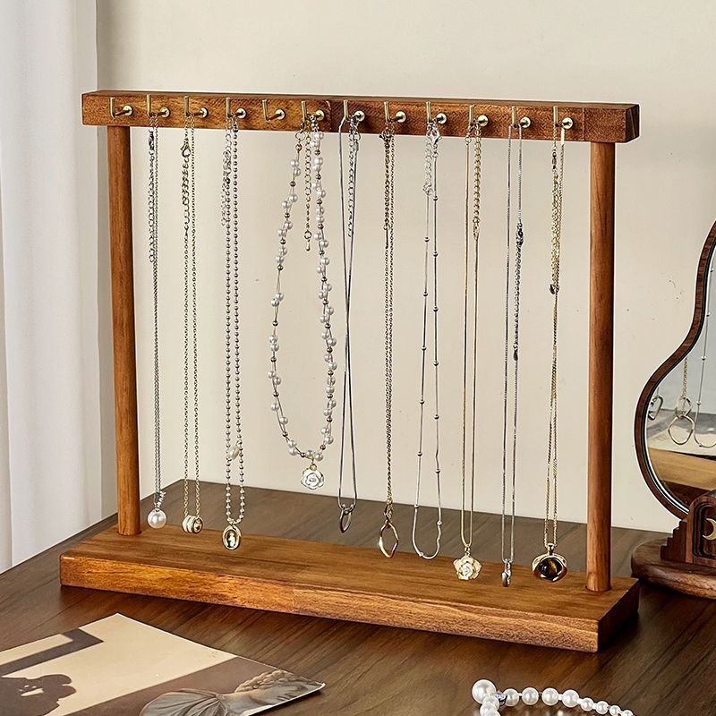Držač za ogrlice, masivno drvo, modularni, jednoetažni, umjetnički stil