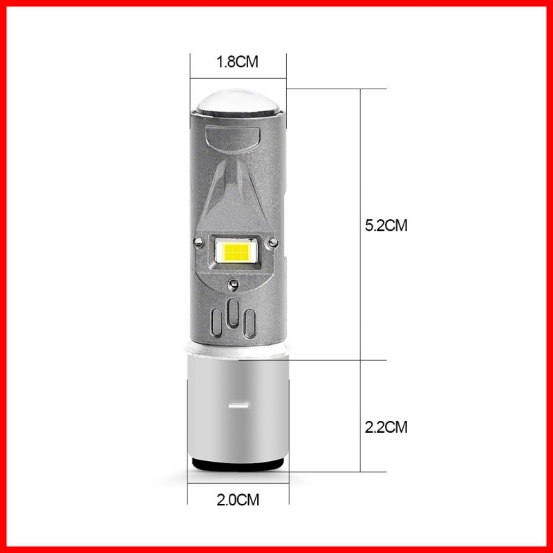LED фар за мотоциклет за H4/H6/HS1/P15D/BA20D, 10W, алуминий, 12–80V