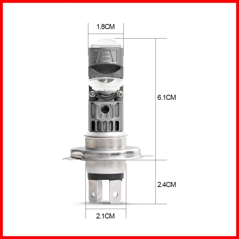 LED фар за мотоциклет за H4/H6/HS1/P15D/BA20D, 10W, алуминий, 12–80V