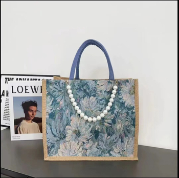 Protkana biserna lančana torba, velika zapremina tote torba, svakodnevna torba za mamu, moderan stil