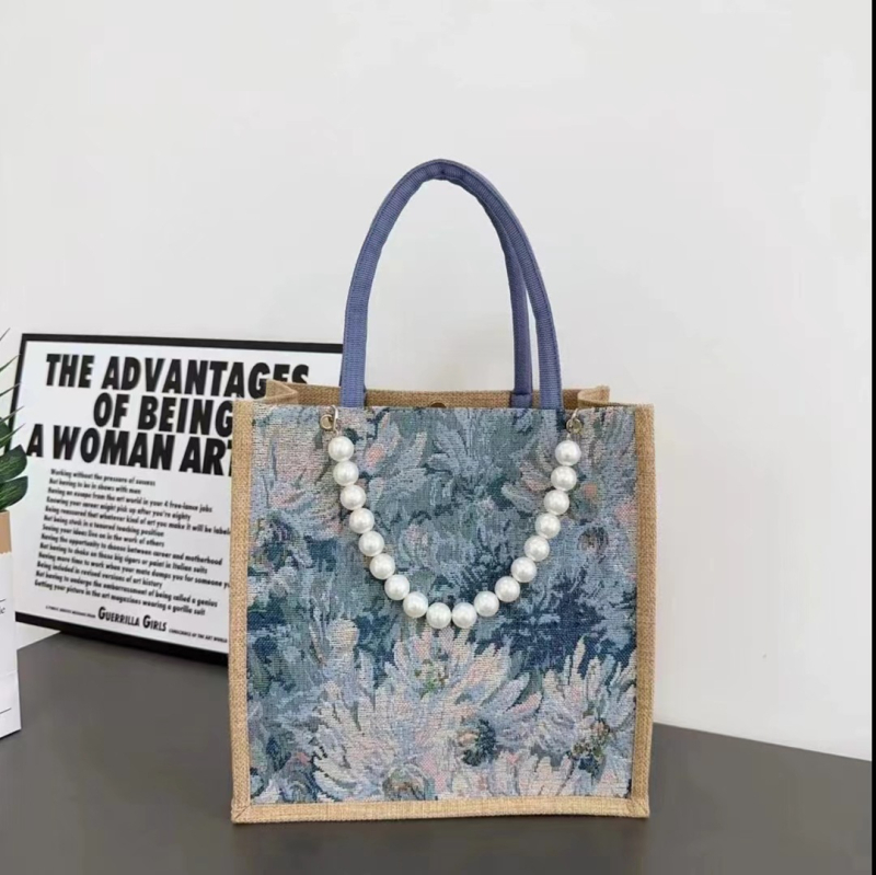 Protkana biserna lančana torba, velika zapremina tote torba, svakodnevna torba za mamu, moderan stil