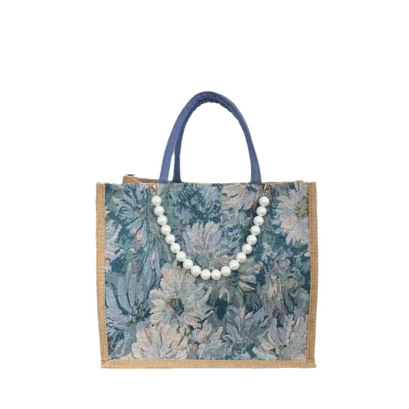Protkana biserna lančana torba, velika zapremina tote torba, svakodnevna torba za mamu, moderan stil