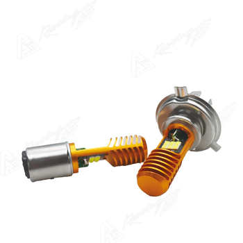 LED фар за мотоцикъл, двустранен 3030 SMD, 12-80V, 700 lm, алуминиев корпус, база H4/BA12D