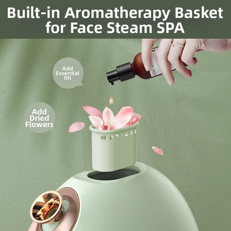 Meix domáci parný prístroj na pleť s arómatoterapiou, horúci a studený dvojitý výstrek, 2 rýchlosti, elektroplátený kryt, čas hmly 31–60 s
