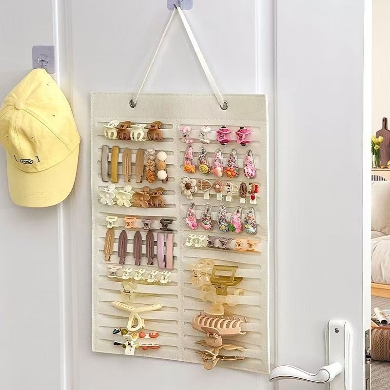 Organizator montat pe perete pentru clipsuri de bijuterii, display multi-etajat, material PP, funcție anti-oxidare