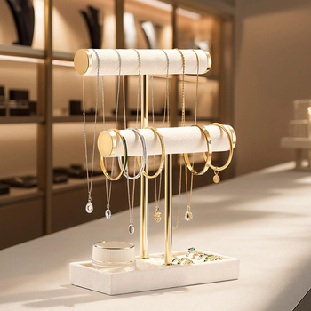 Metalni stalak za nakit, dvostruki stolni izložbeni stalak i skladištenje, više namjena