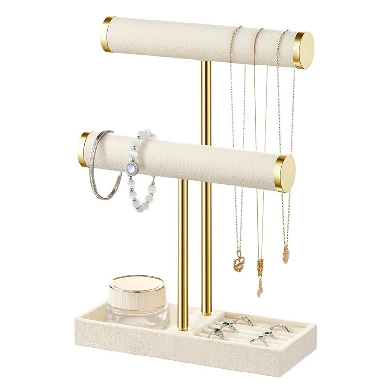 Metalni stalak za nakit, dvostruki stolni izložbeni stalak i skladištenje, više namjena