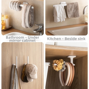 Nástenný vešiak na doplnky do vlasov, kreatívny štýl (plastový; montáž: prisávna na stenu; viacúčelový; 1 úroveň; skladovanie make-upu)
