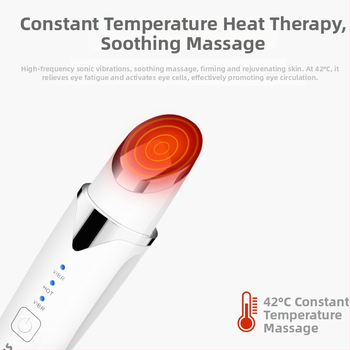 Szemmasszírozó melegítéssel — újratölthető 300–500 mAh akkumulátor, IPX3 vízálló, otthoni használatra, 2018-ban kiadva