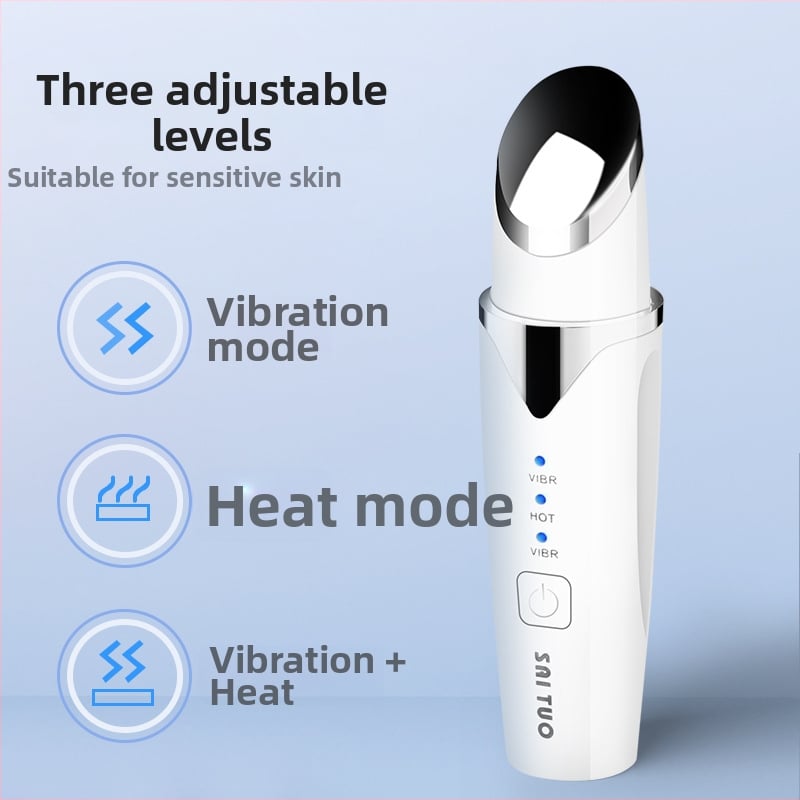Szemmasszírozó melegítéssel — újratölthető 300–500 mAh akkumulátor, IPX3 vízálló, otthoni használatra, 2018-ban kiadva