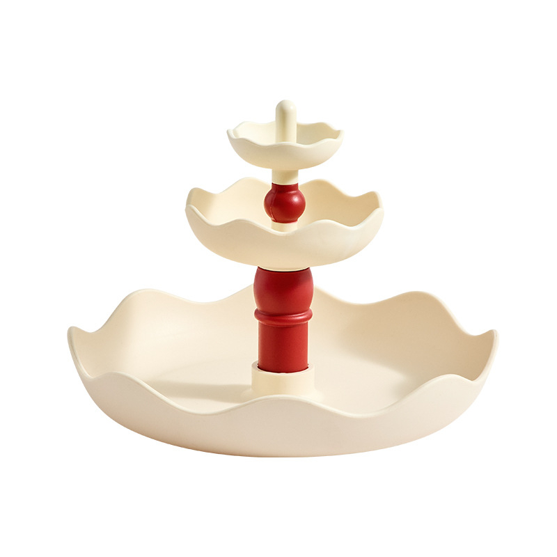 Raft de bijuterii pentru birou, 3 niveluri, din plastic, stil modern minimalist, organizator multifuncțional pentru bijuterii