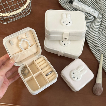 Slatka kutija za nakit sa zekom – prijenosna stolna kutija za pohranu nakita (PU), 1 sloj, Otporna na prašinu, za naušnice, prstene i lančiće.