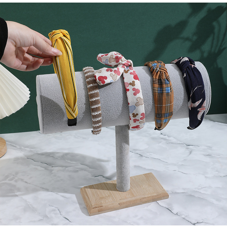 Dür fejpántok kiállító állvány, flanel anyag, T-alakú, nordic stílus, Márka Dür