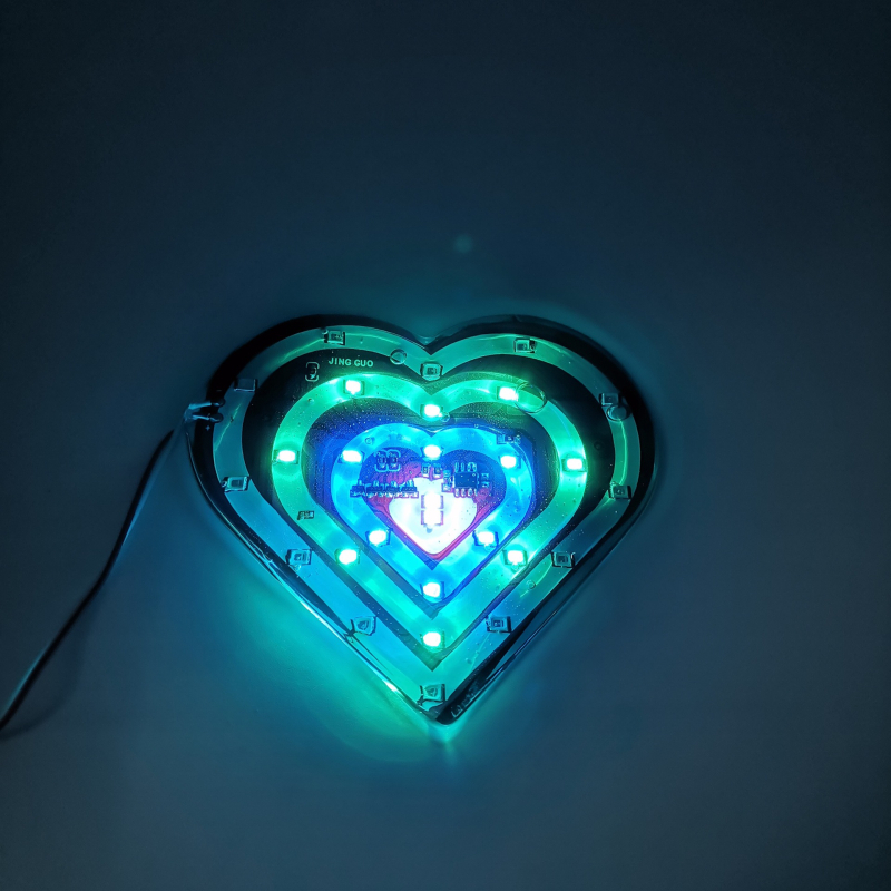 Мотоциклетна 12V LED мигаща светлина с Love Peach абажур - водоустойчива, 3W