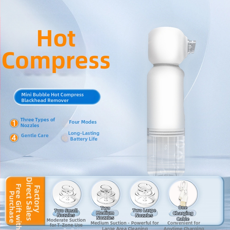 MR-01A Ultraskaņas ierīce melno punktu noņemšanai ar karsto kompresiju un mitrināšanu, 3 ātrumi, portatīva sejas skaistumkopšanas ierīce