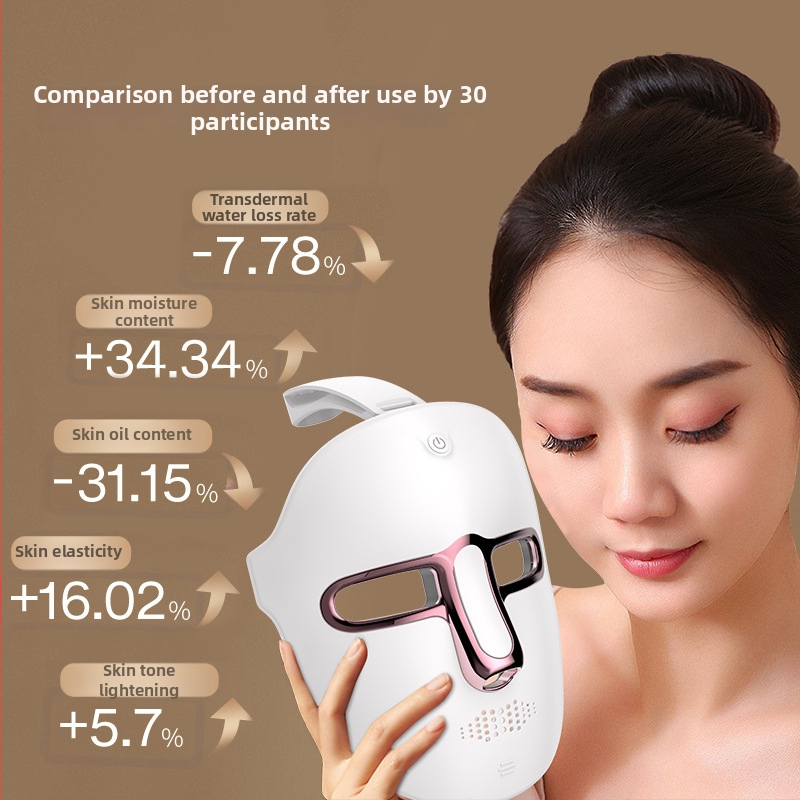 Maska za ljepotu s LED svjetlom za pomlađivanje i sjaj kože, USB napajanje, 4 brzine, kućna uporaba