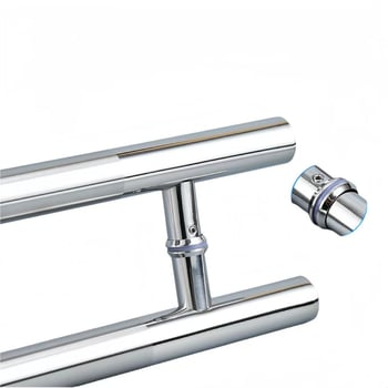 Χειρολαβή πόρτας από ανοξείδωτο ατσάλι με κυκλικό σωλήνα, χωρίς πλαίσιο, φινίρισμα ματ, τοποθέτηση επιφανειακή, μοντέρνος μινιμαλιστικός σχεδιασμός