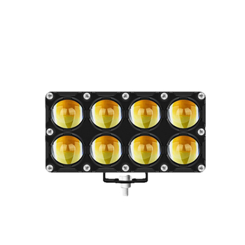 LED prednje svjetlo za električni motocikl, kvadratno, 10 LED, visoko svjetleća leća, modificirano prednje svjetlo, dvobojna bijela i žuta, daljinsko i blisko svjetlo