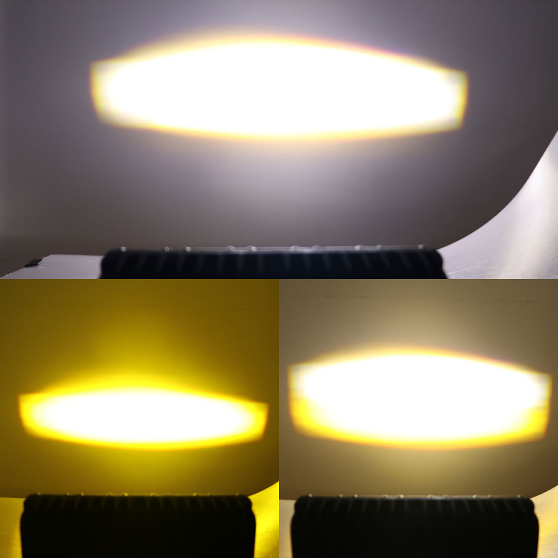 LED prednje svjetlo za električni motocikl, kvadratno, 10 LED, visoko svjetleća leća, modificirano prednje svjetlo, dvobojna bijela i žuta, daljinsko i blisko svjetlo
