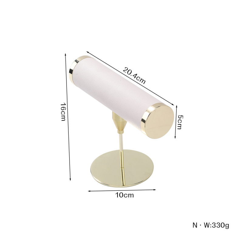 Suport pentru brățări, formă T, din piele, carcasă metalică, execuție prin îmbinare