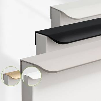 35 mm široka zakrivljena ručka od aluminijske legure za ormar, minimalistički dizajn