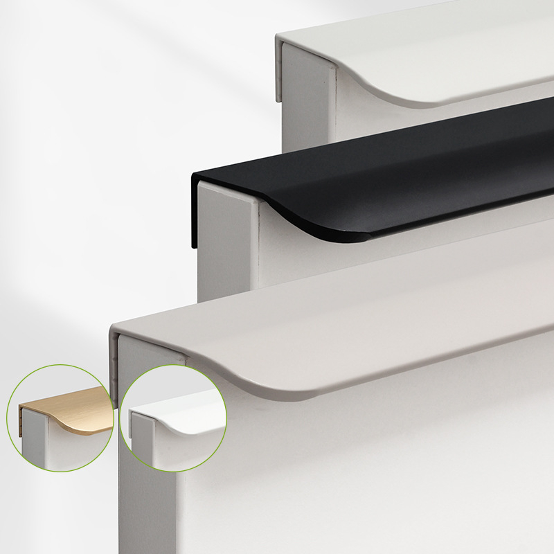 35 mm široka zakrivljena ručka od aluminijske legure za ormar, minimalistički dizajn